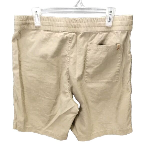 TenTree Shorts Women's L XL Hemp Organic Cotton Drawstring Waist Pockets Tan - Picture 6 of 7